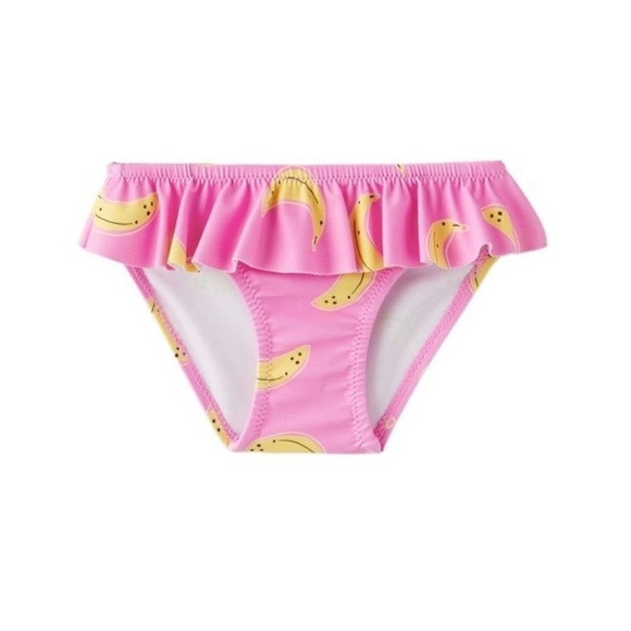 Pink Ruffled Bikini Bottom with Banana Print - Picture 1 of 2
